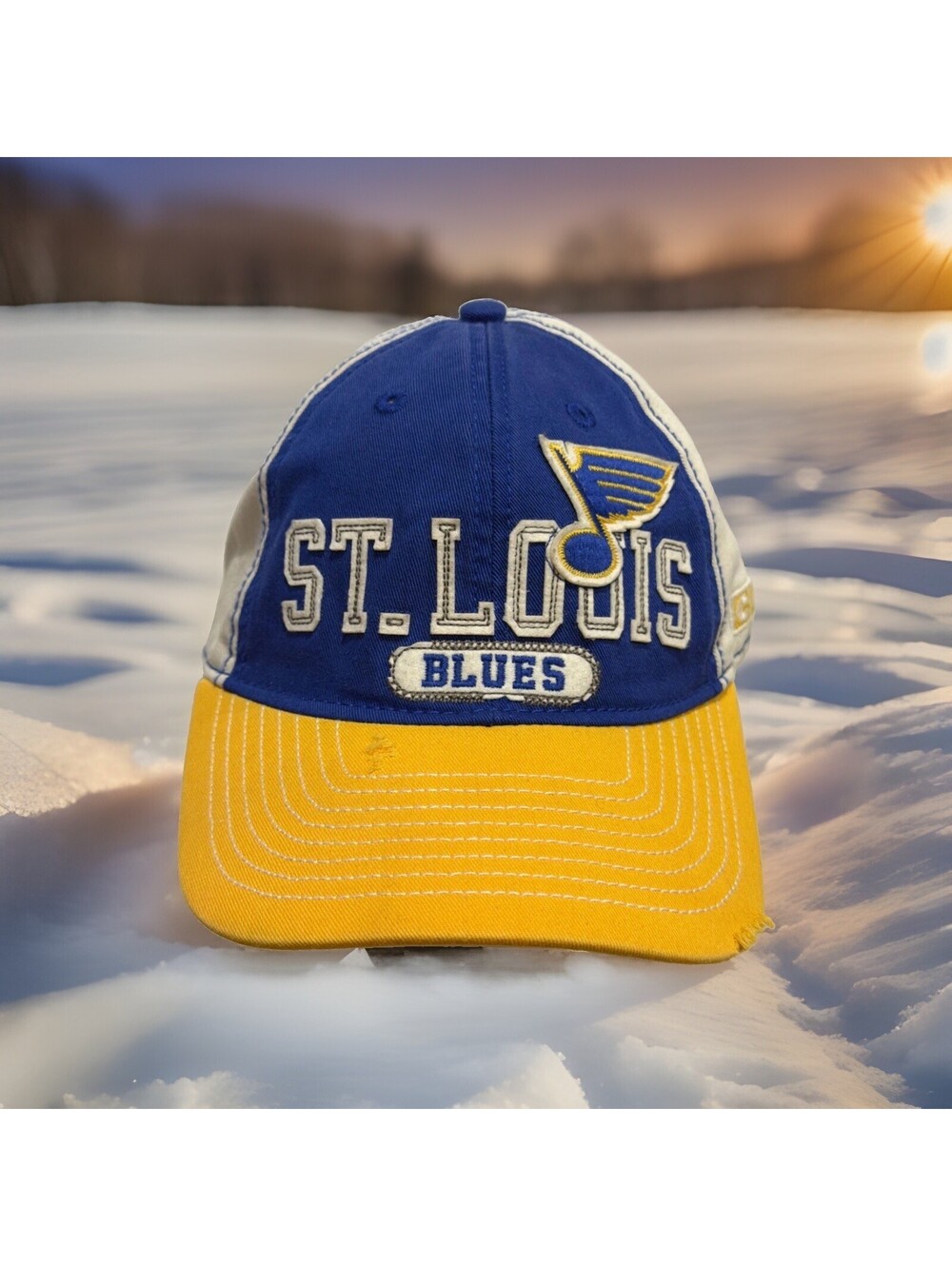 St. Louis Blues NHL Hockey CCM Canada Cycle Motor Distressed Baseball Cap Hap